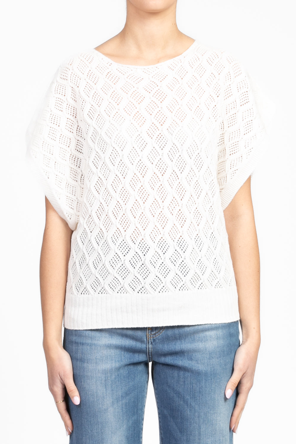 Vicolo - Maglia crochet scollo a barca Art. 55041D