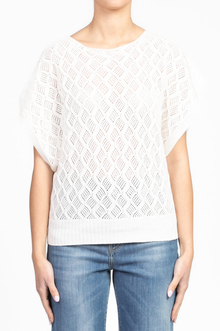 Vicolo - Maglia crochet scollo a barca Art. 55041D