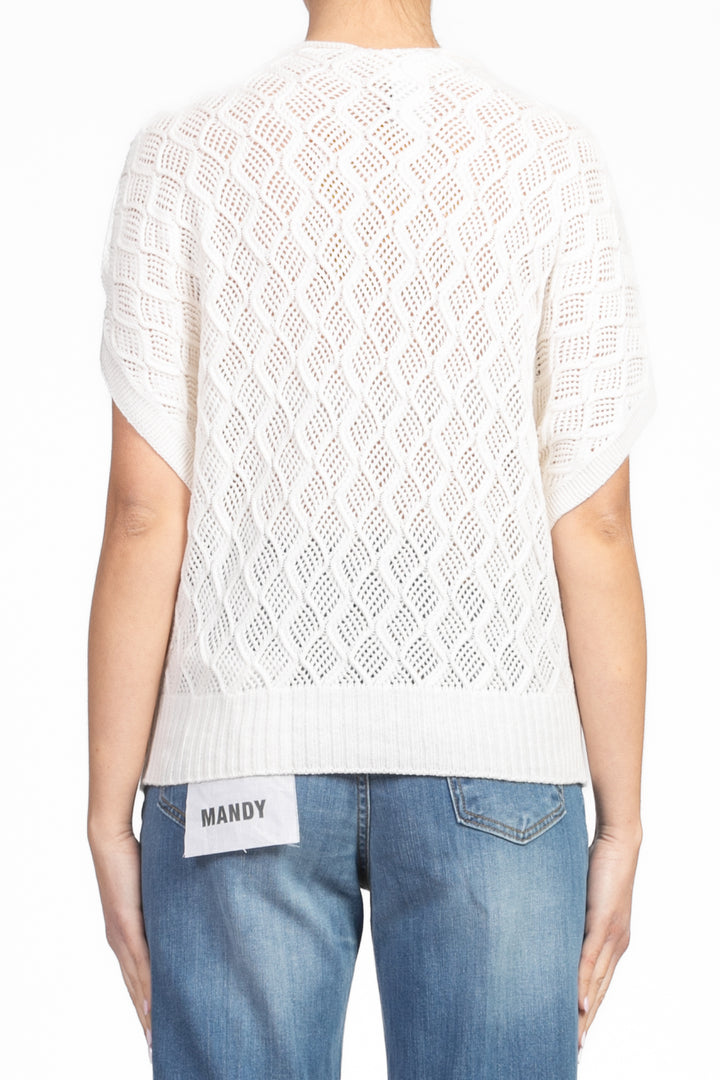 Vicolo - Maglia crochet scollo a barca Art. 55041D