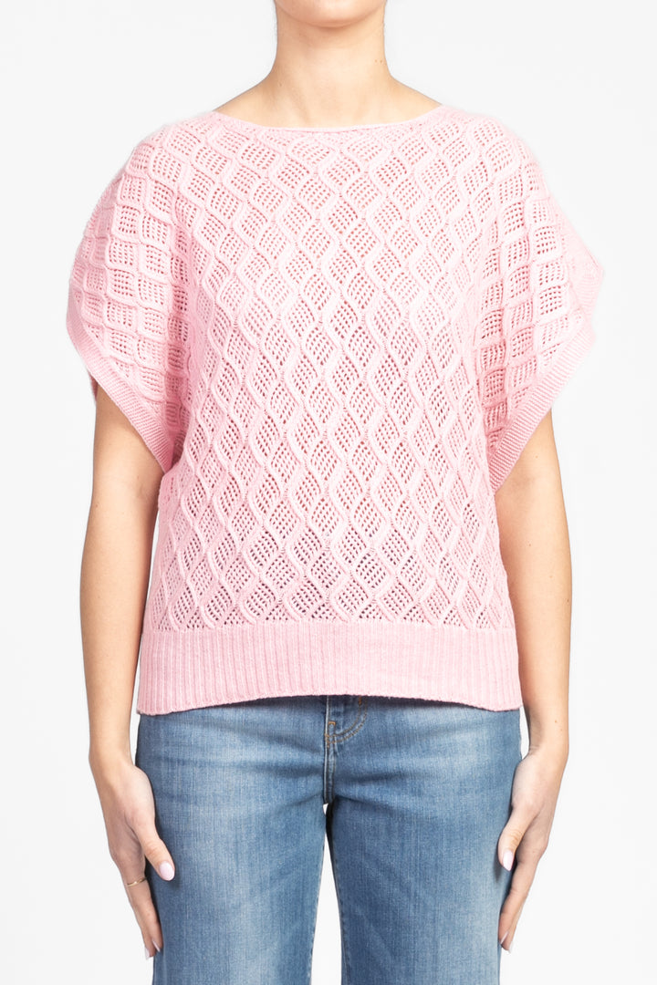 Vicolo - Maglia crochet scollo a barca Art. 55041D