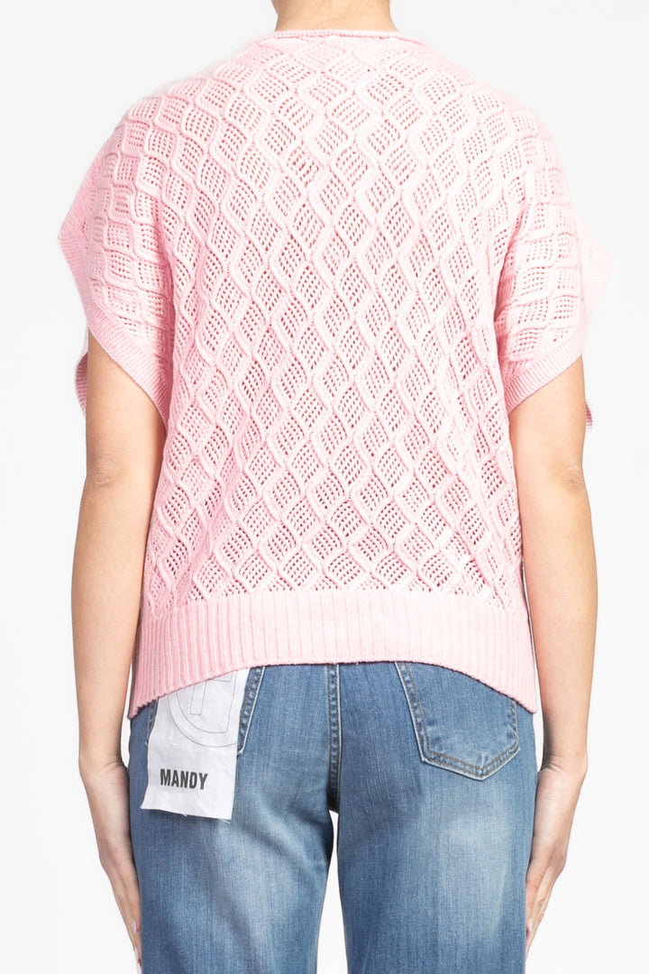 Vicolo - Maglia crochet scollo a barca Art. 55041D