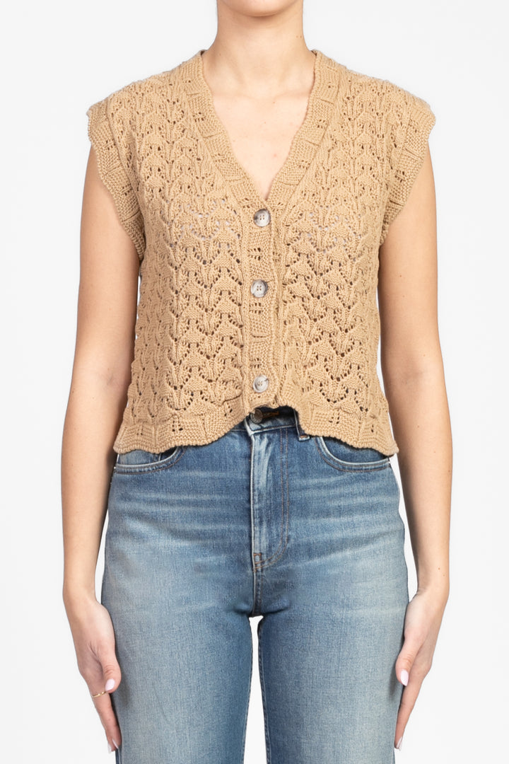 Vicolo - Gilet crochet con bottoni Art. 55045D