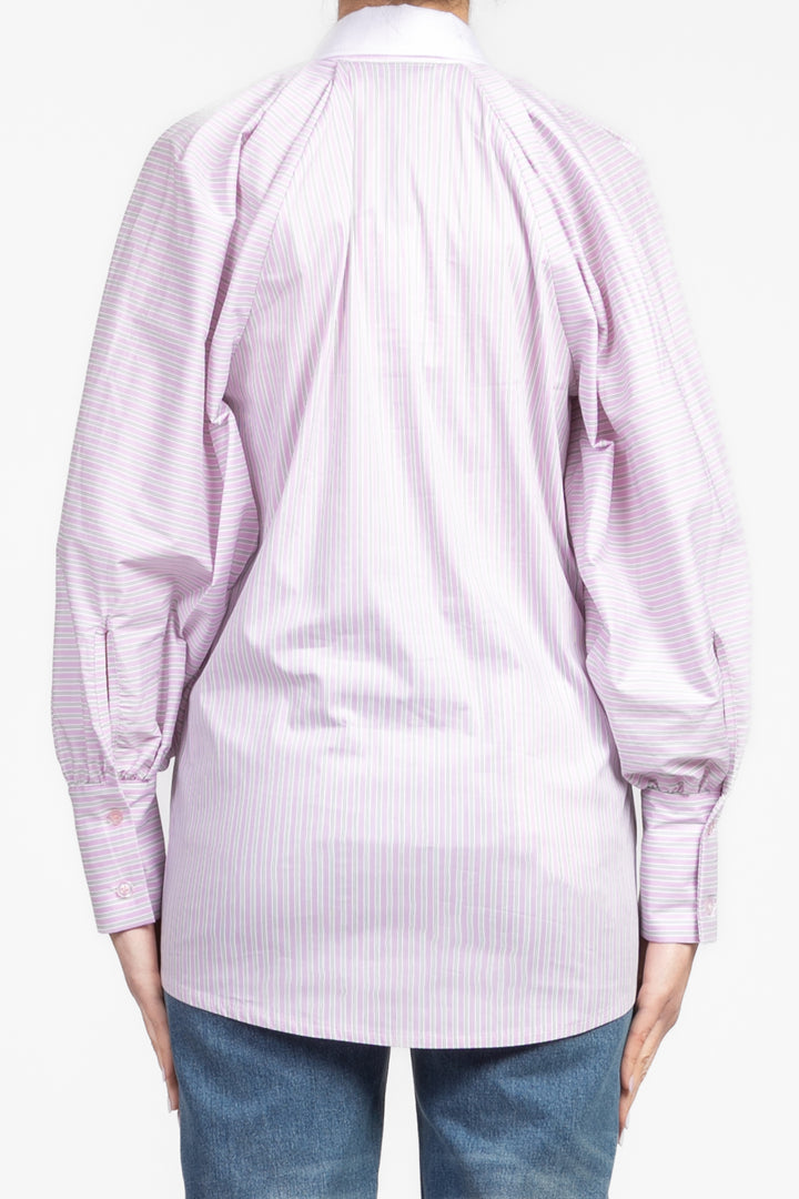 Have One - Camicia gessata pieghe manica palloncino Art. CVS-N145