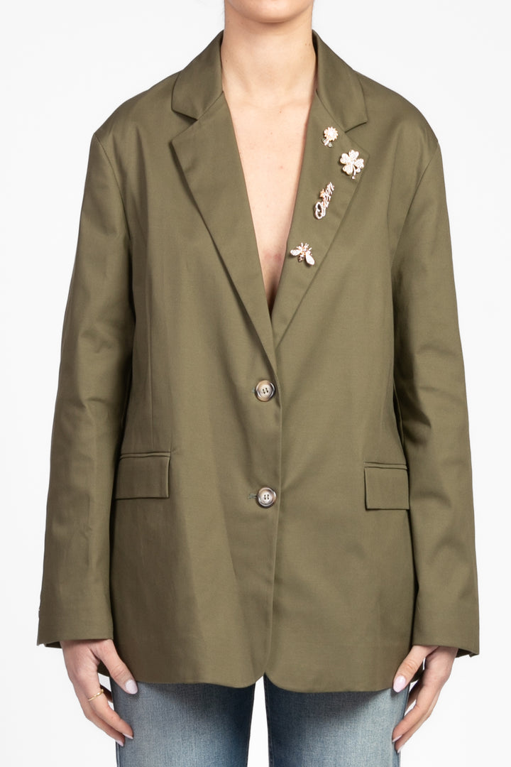 Dixie - Giacca over in cotone con spille Art. J845W039