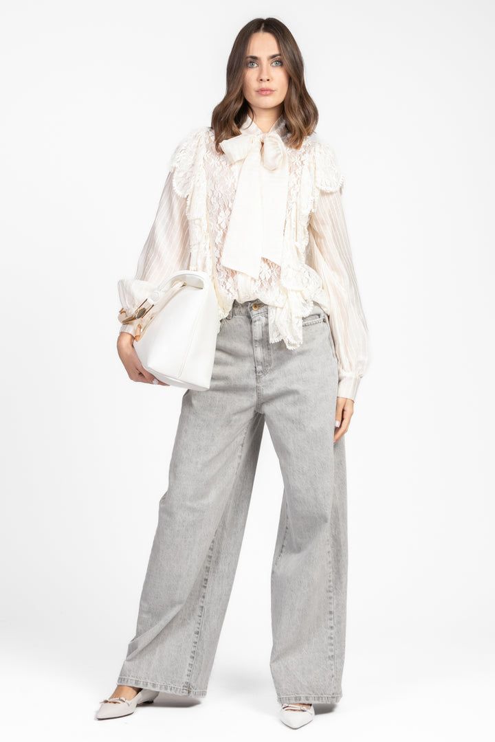 Tensione In - Camicia pizzo con fusciacca Art. GX749