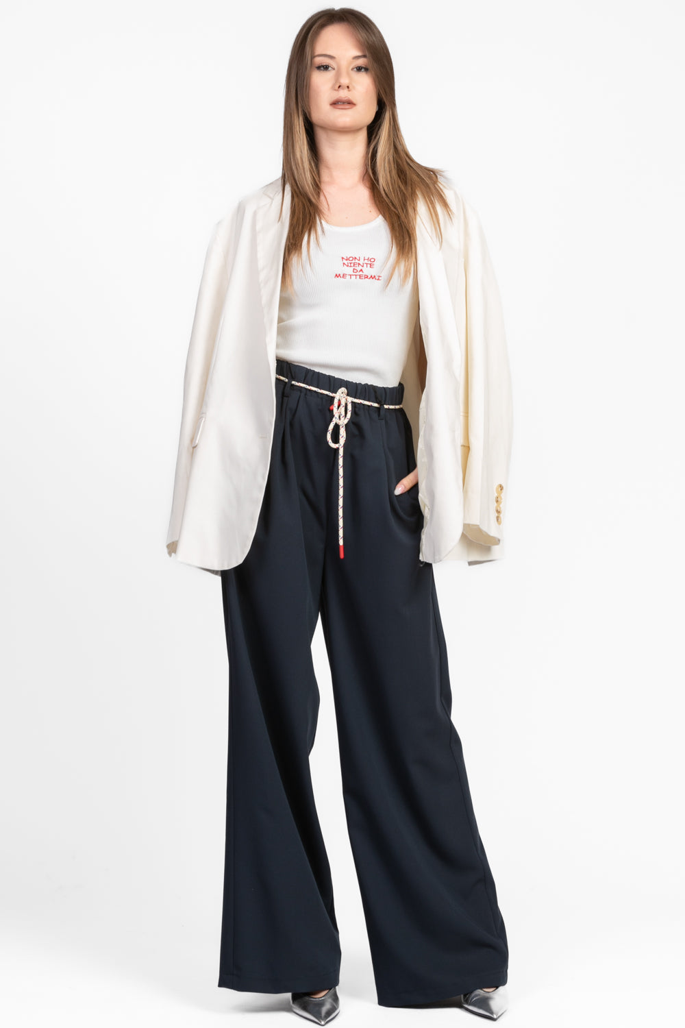 Vicolo - Pantalone con elastico e laccio Art. TD1240