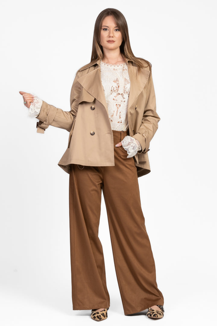 Tensione In - Pantalone scamosciato palazzo Art. 224155-3