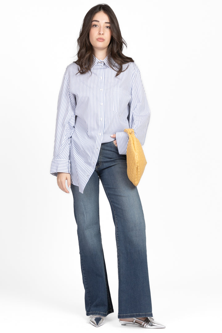 Vicolo - Camicia rigata asimmetrica Art. TD1476