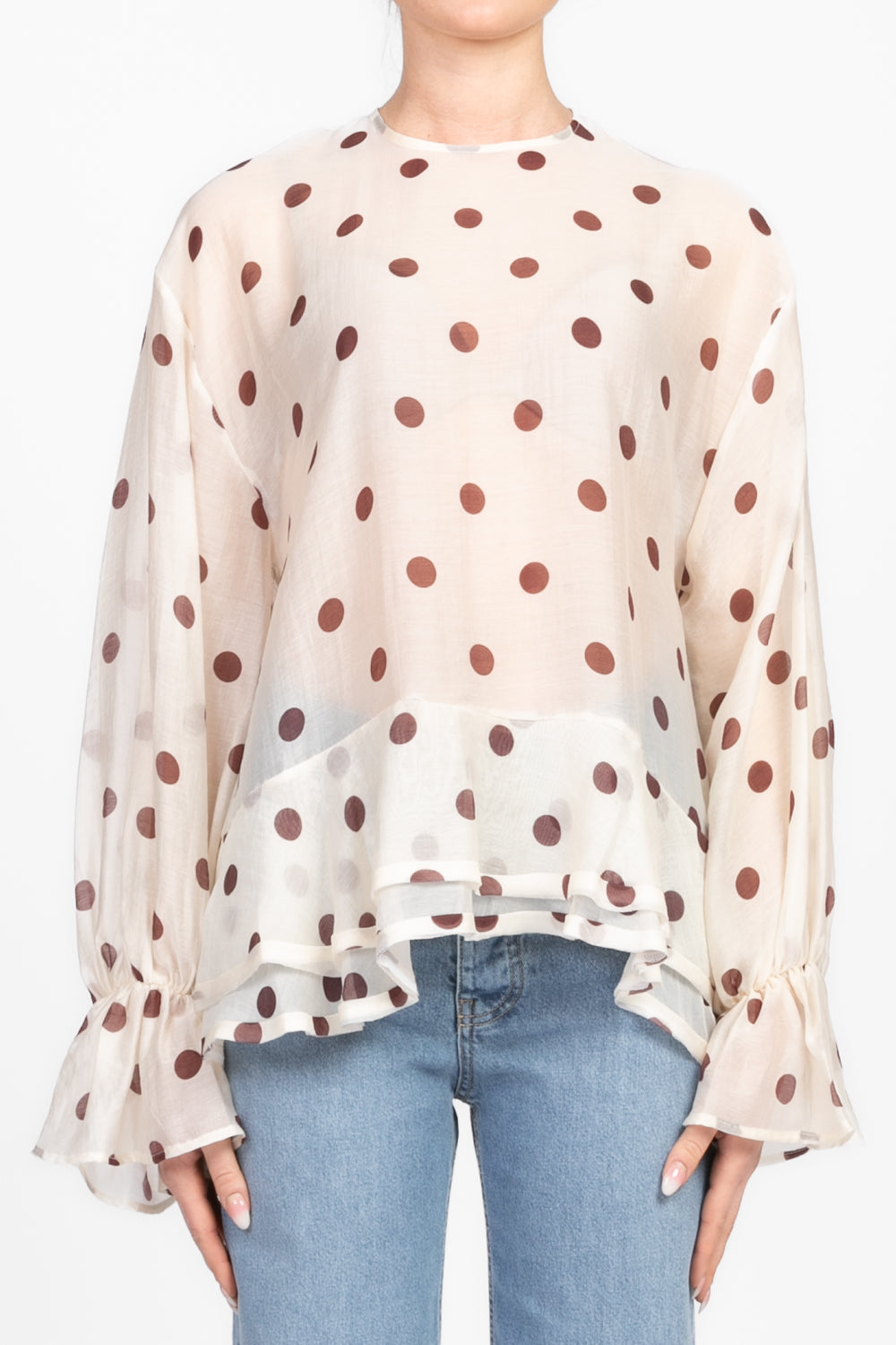 Vicolo - Blusa pois con balza Art. TD1061