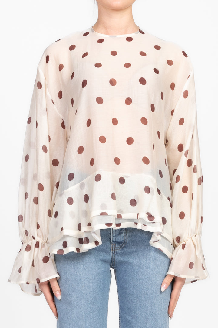 Vicolo - Blusa pois con balza Art. TD1061