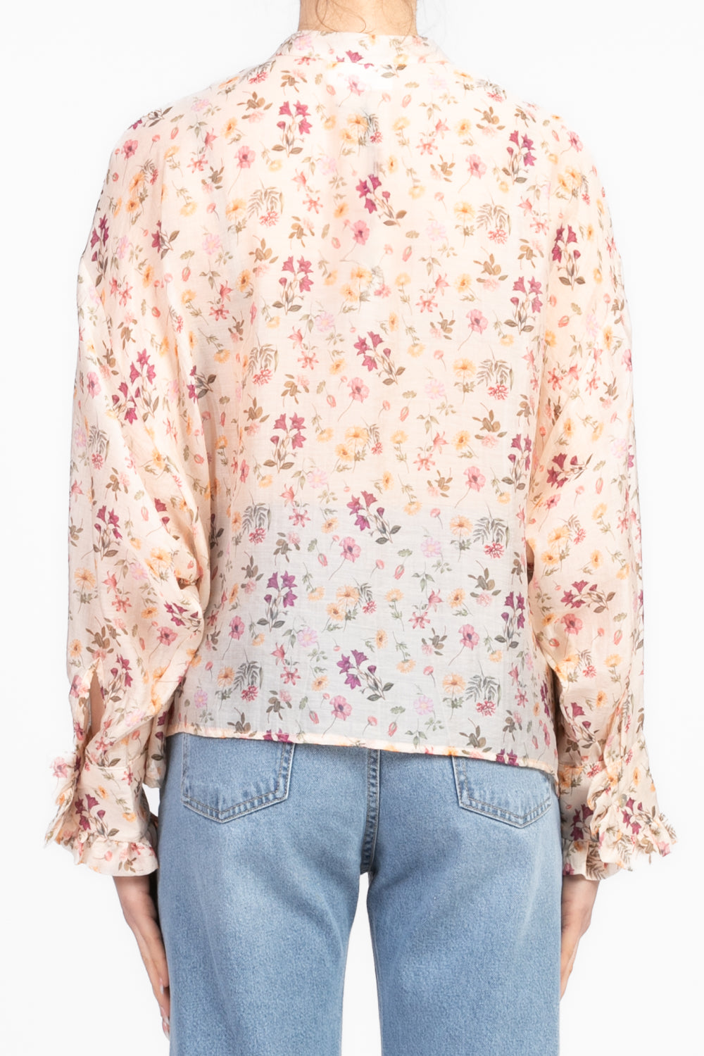 Vicolo - Camicia fantasia floreale con rouches Art. TD1301
