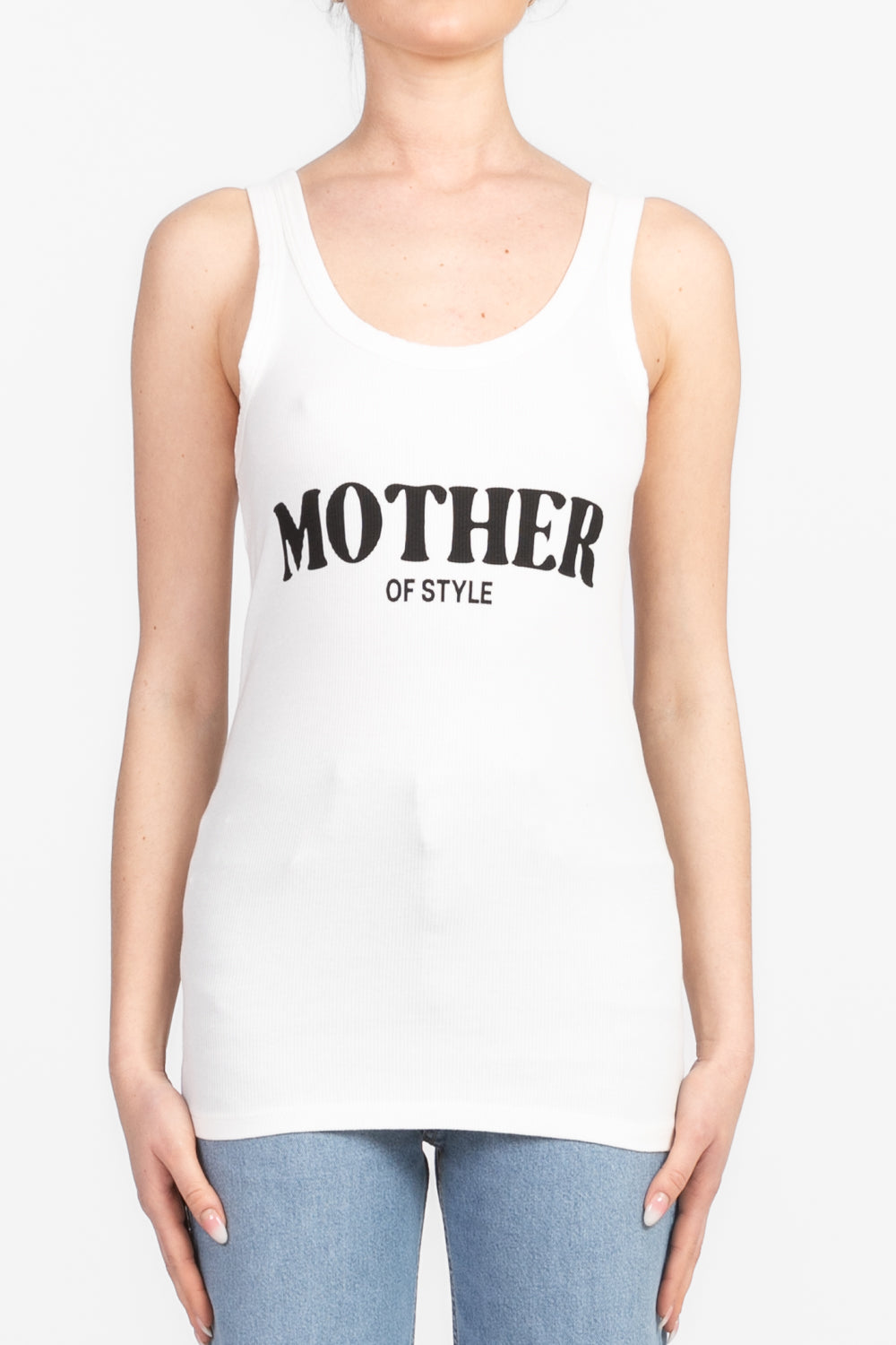 Vicolo - Canotta costine stampa "Mother of style" Art. RD0254