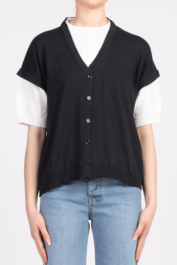 Vicolo - Maglia gilet manica corta Art. 22082D
