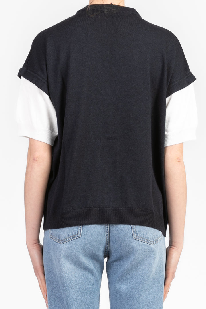 Vicolo - Maglia gilet manica corta Art. 22082D