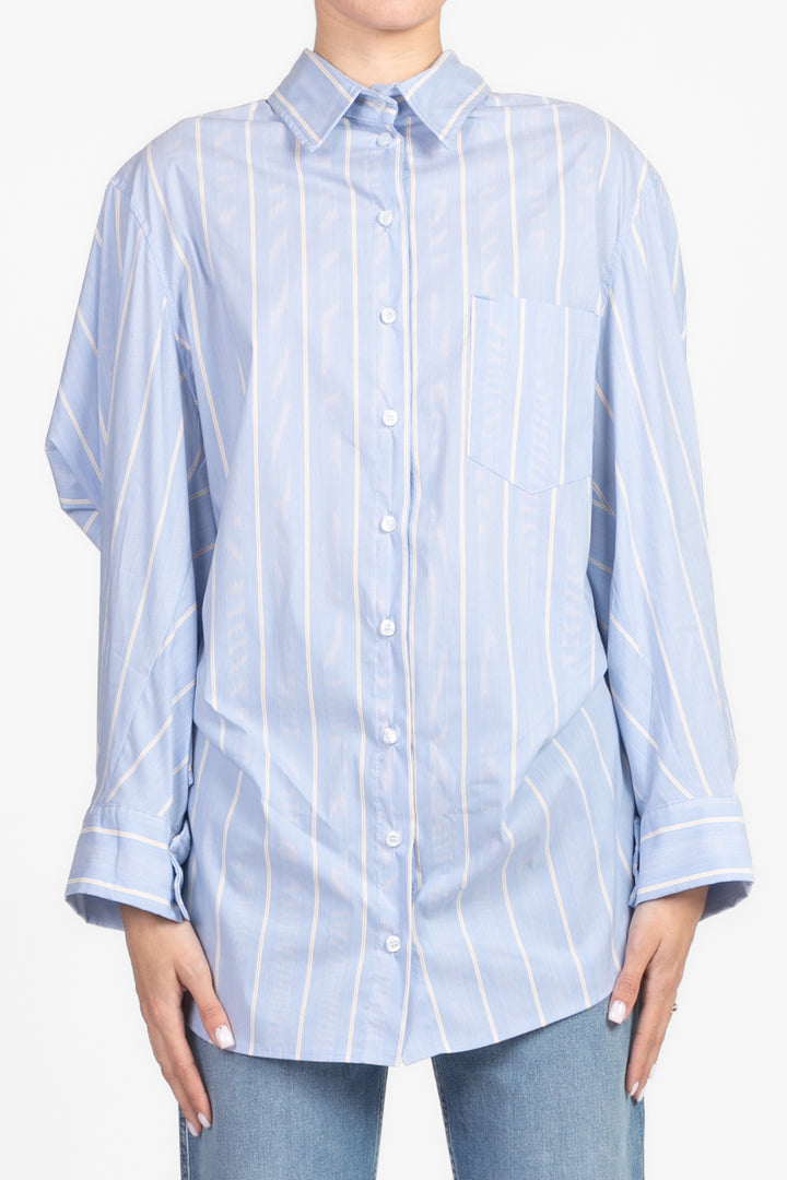 Vicolo - Camicia gessata asimmetrica Art. TD1475