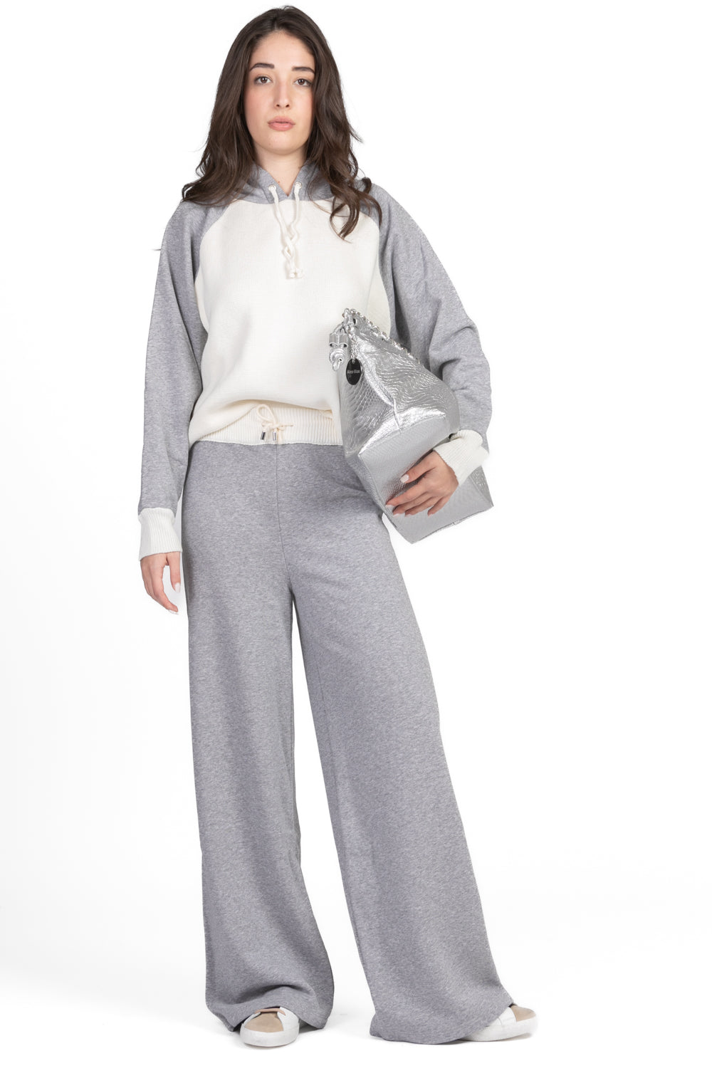 Vicolo - Felpa bicolor con cappuccio Art. 77088D