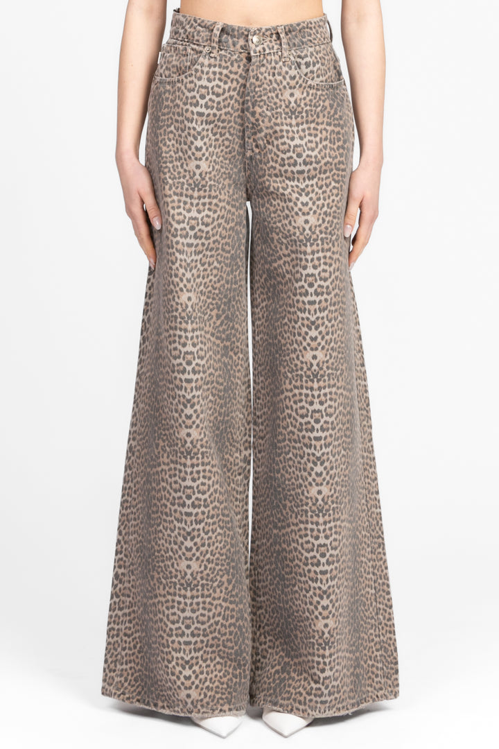 Vicolo - Jeans palazzo ampio animalier MYRNA Art. DD5338