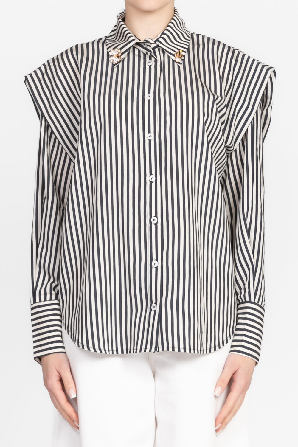 Have One - Camicia rigata con spalline e spille Art. CCB-N0180