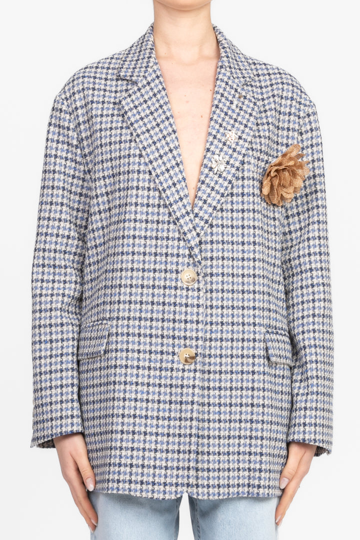 Dixie - Giacca pied de poule con spille Art. JCT7WHEUP