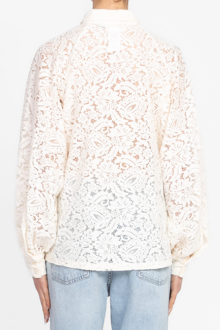 Vicolo - Camicia in pizzo manica palloncino Art. TD1532