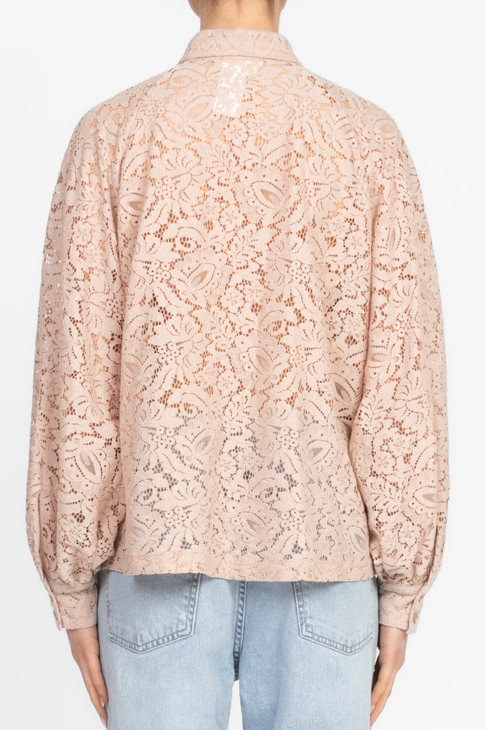 Vicolo - Camicia in pizzo manica palloncino Art. TD1532