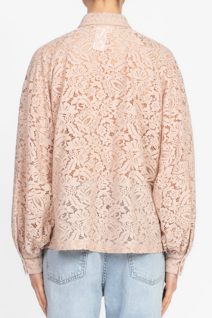 Vicolo - Camicia in pizzo manica palloncino Art. TD1532