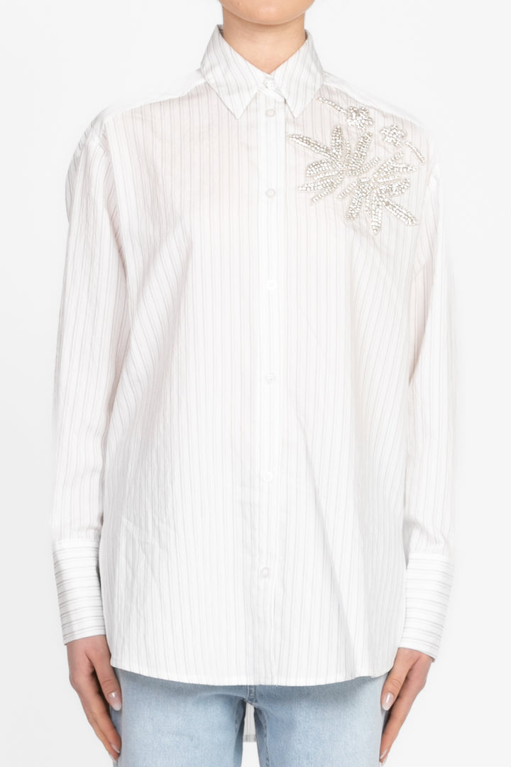 Have One - Camicia gessata con applicazione Art. CVI-N032