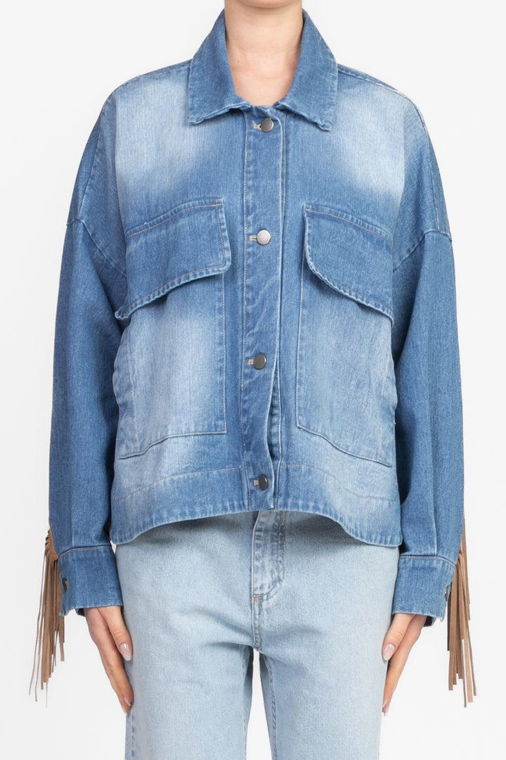 Vicolo - Giacca in denim con frange Art. DD5375