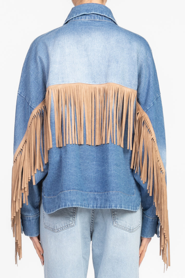 Vicolo - Giacca in denim con frange Art. DD5375
