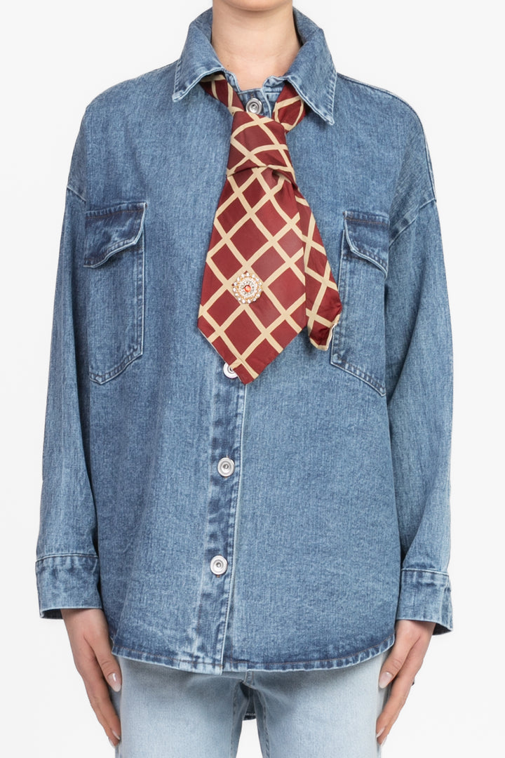 Dixie - Camicia denim con cravatta Art. C958W074