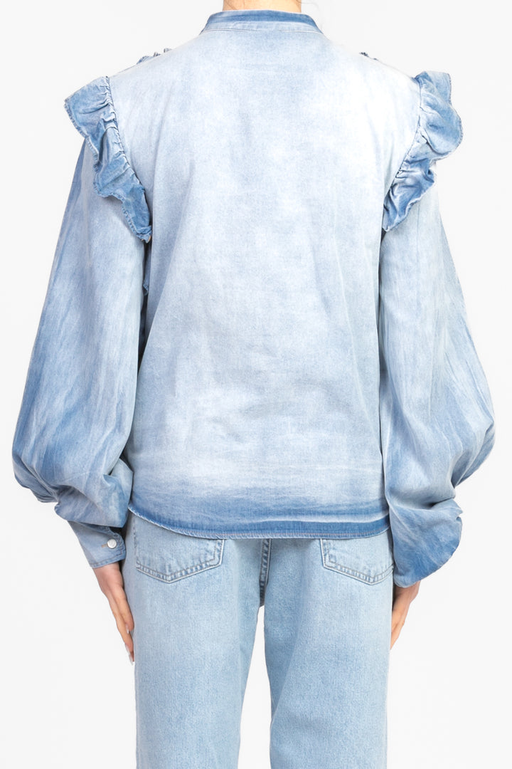 Tensione In - Camicia denim con rouches Art. S25C571