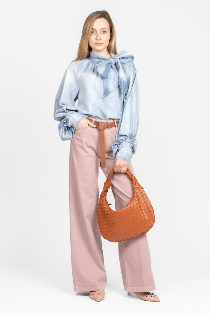 Tensione In - Blusa denim con fiocco Art. S25C570