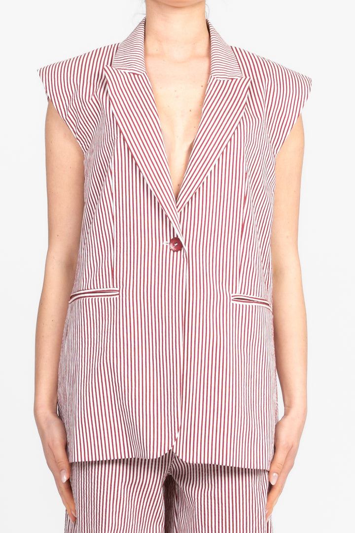 Tensione In - Gilet rigato con laccio Art. S25J653