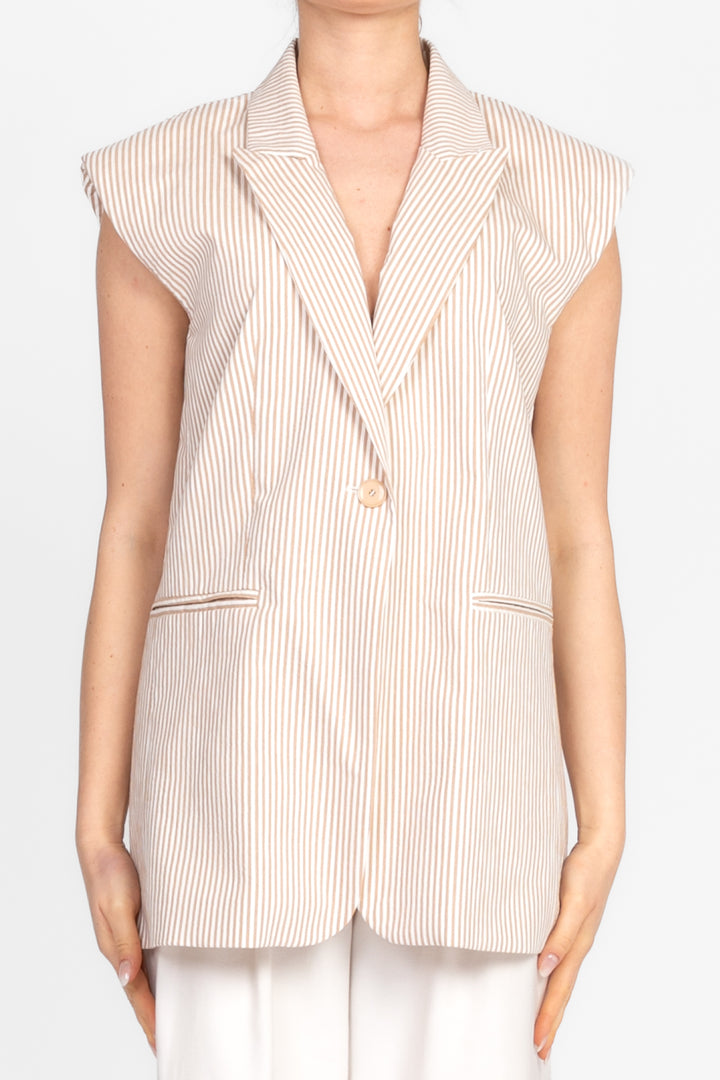 Tensione In - Gilet rigato con laccio Art. S25J653