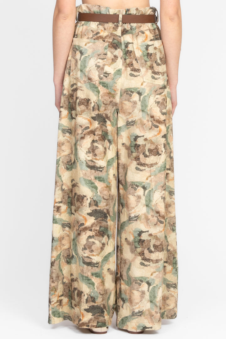 Vicolo - Pantalone in denim mimetico a palazzo Art. TD1368