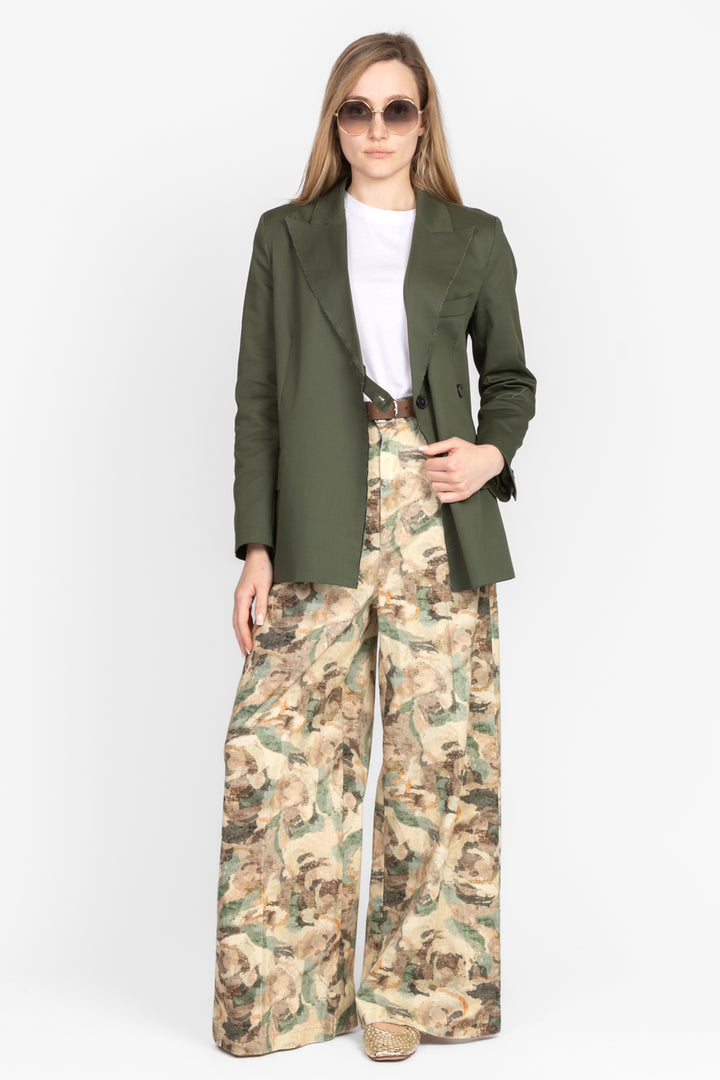 Vicolo - Pantalone in denim mimetico a palazzo Art. TD1368