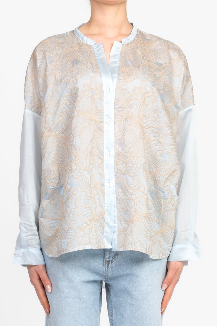 Tensione in - Camicia in mussola con ricamo Art. S25C664