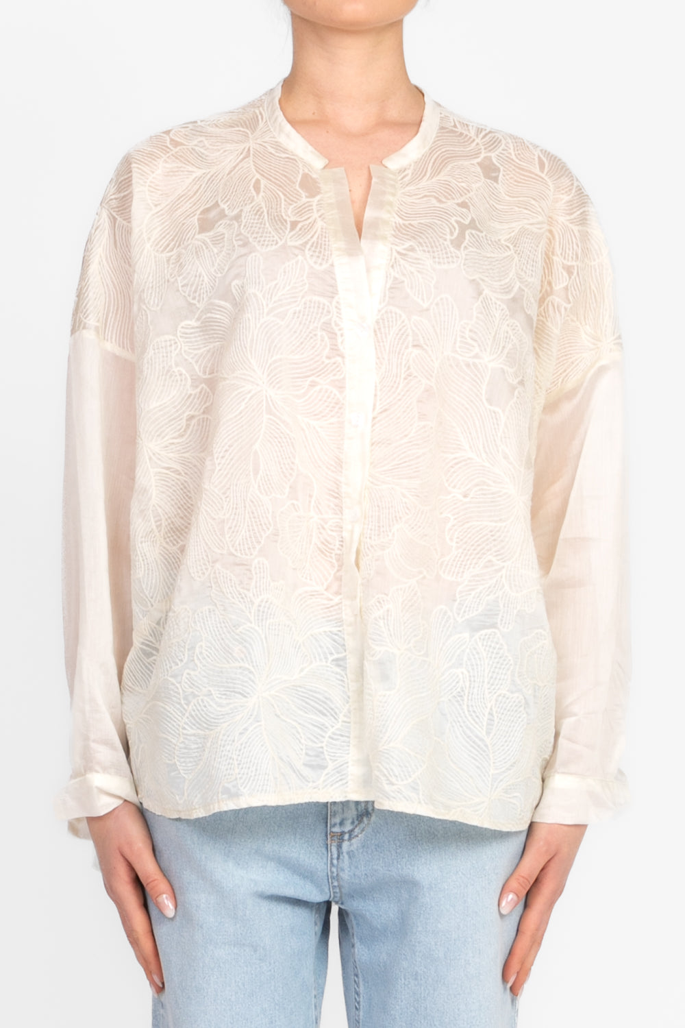 Tensione in - Camicia in mussola con ricamo Art. S25C664