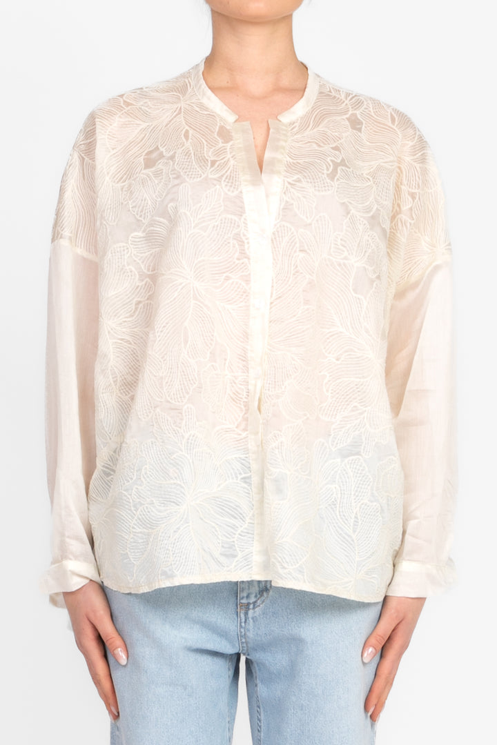Tensione in - Camicia in mussola con ricamo Art. S25C664