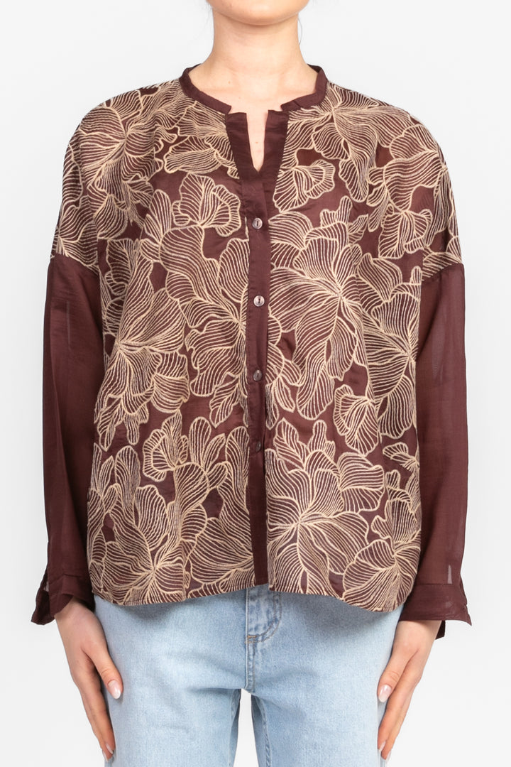 Tensione in - Camicia in mussola con ricamo Art. S25C664