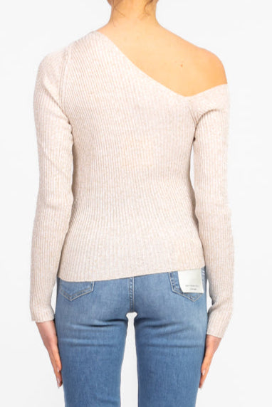 Tensione In - Maglia lurex scollo asimmetrico Art. D76827PE25