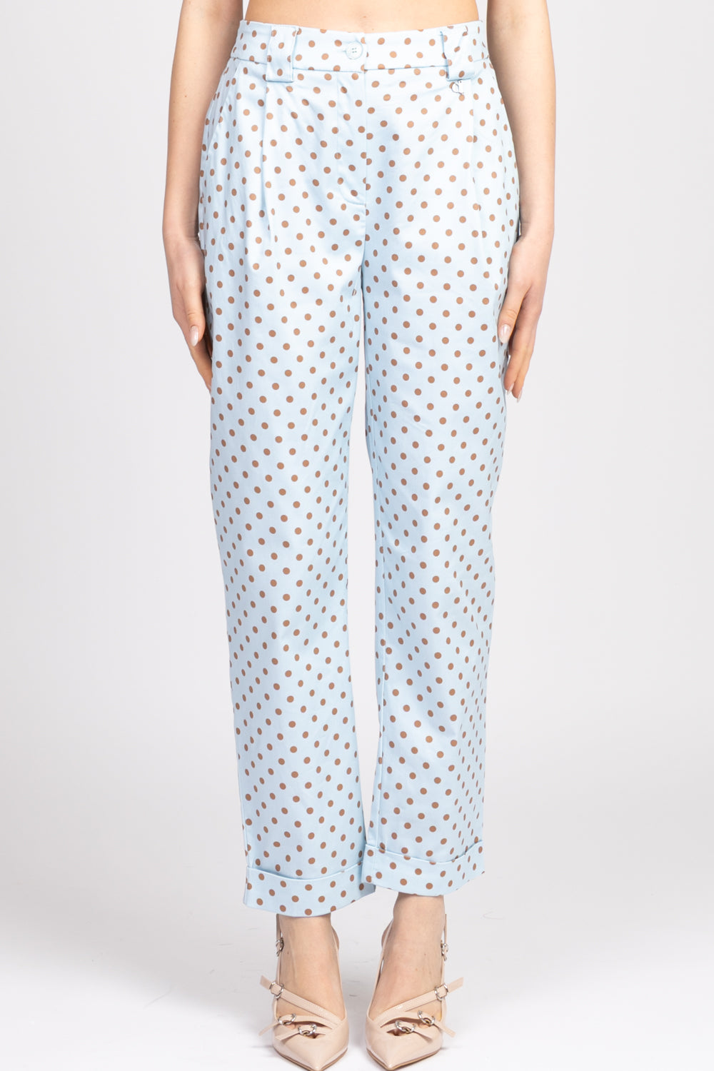 Dixie - Pantalone carrot pois con pinces Art. P041W194
