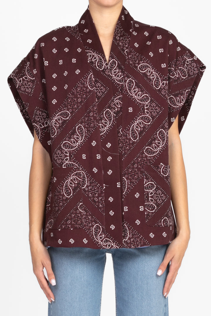 Dixie - Gilet denim con stampa bandana Art. LAENWSN