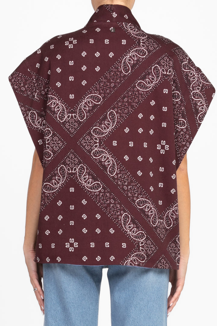 Dixie - Gilet denim con stampa bandana Art. LAENWSN