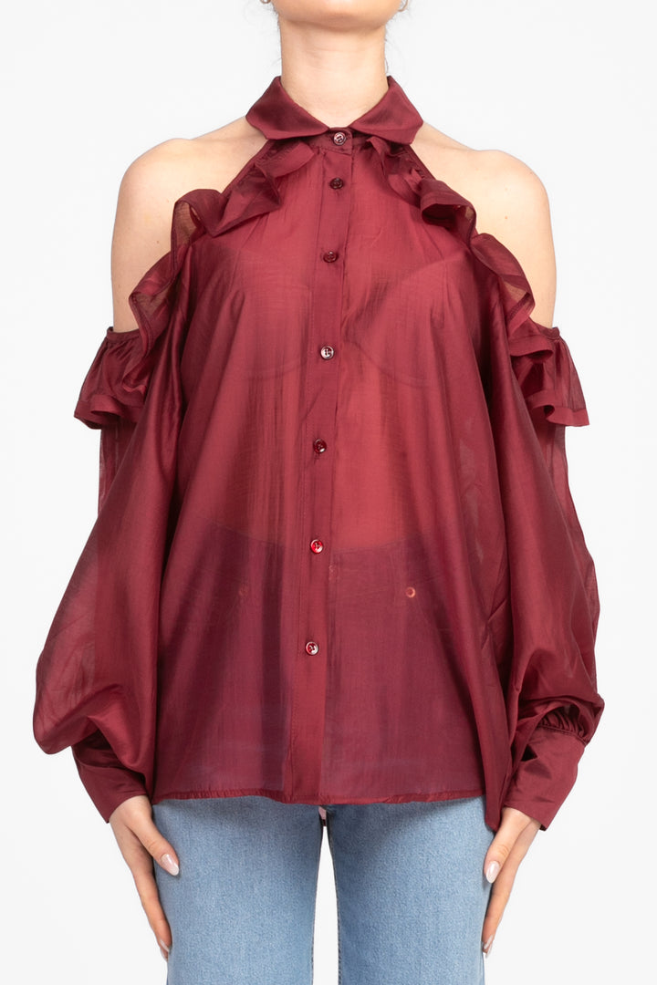 Vicolo - Camicia cut out con rouches Art. TD1546