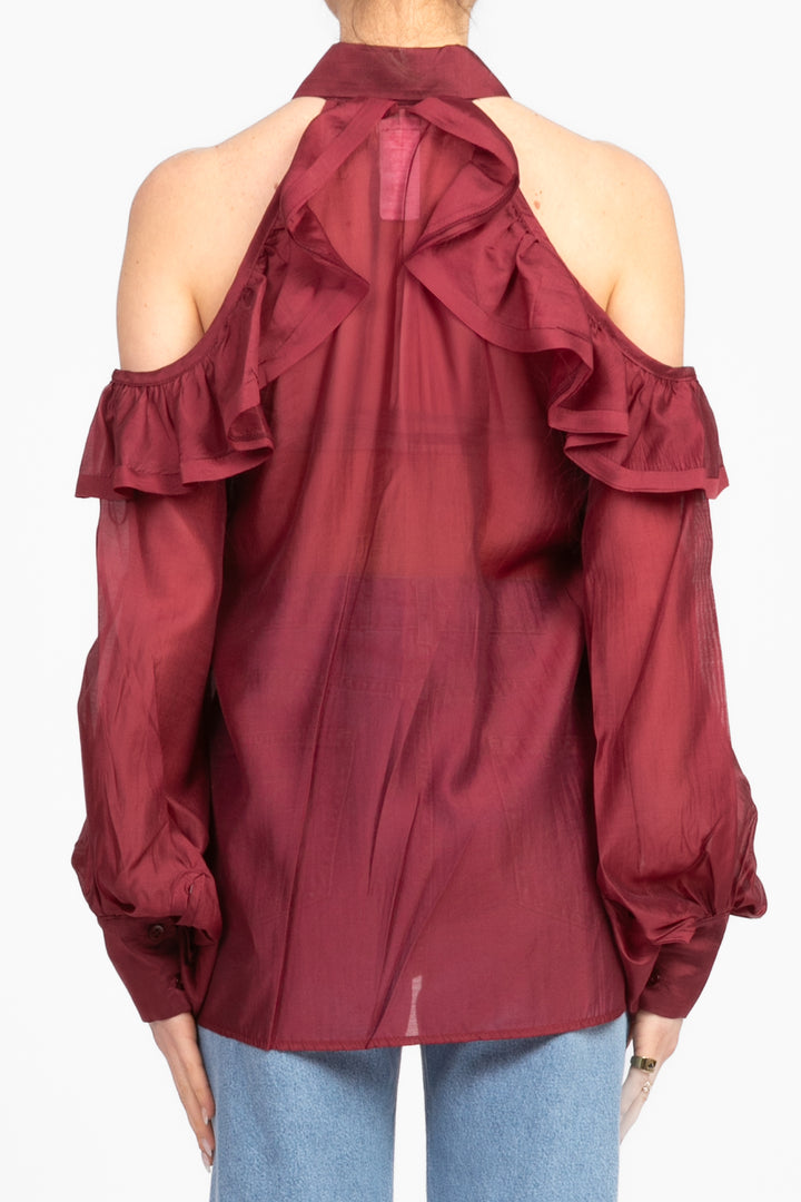 Vicolo - Camicia cut out con rouches Art. TD1546
