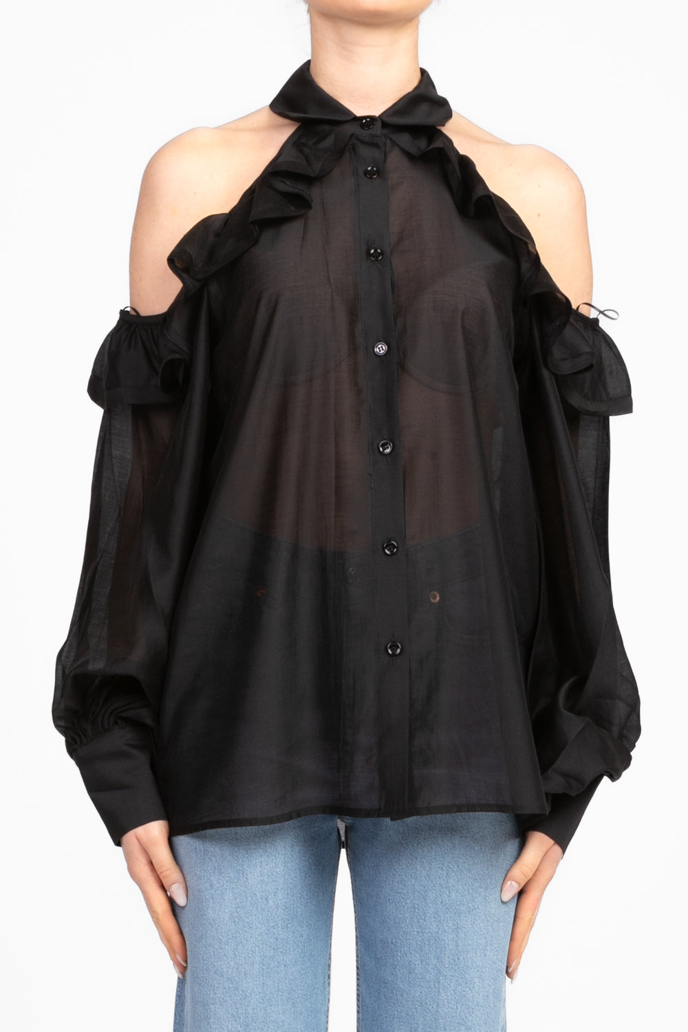 Vicolo - Camicia cut out con rouches Art. TD1546
