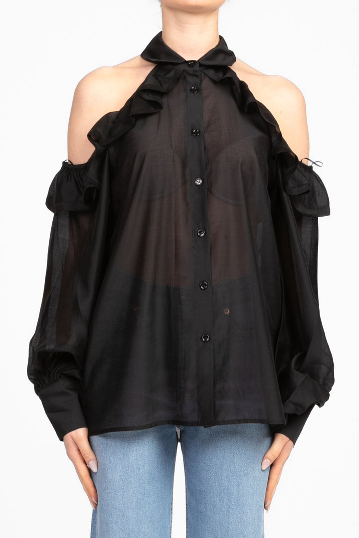 Vicolo - Camicia cut out con rouches Art. TD1546