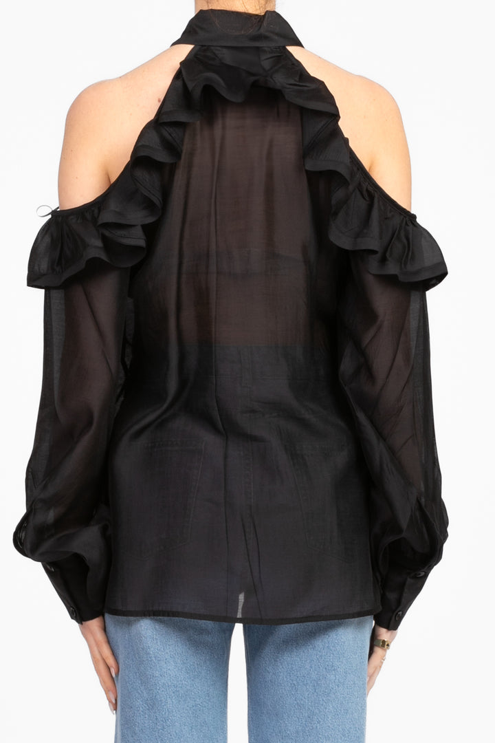 Vicolo - Camicia cut out con rouches Art. TD1546