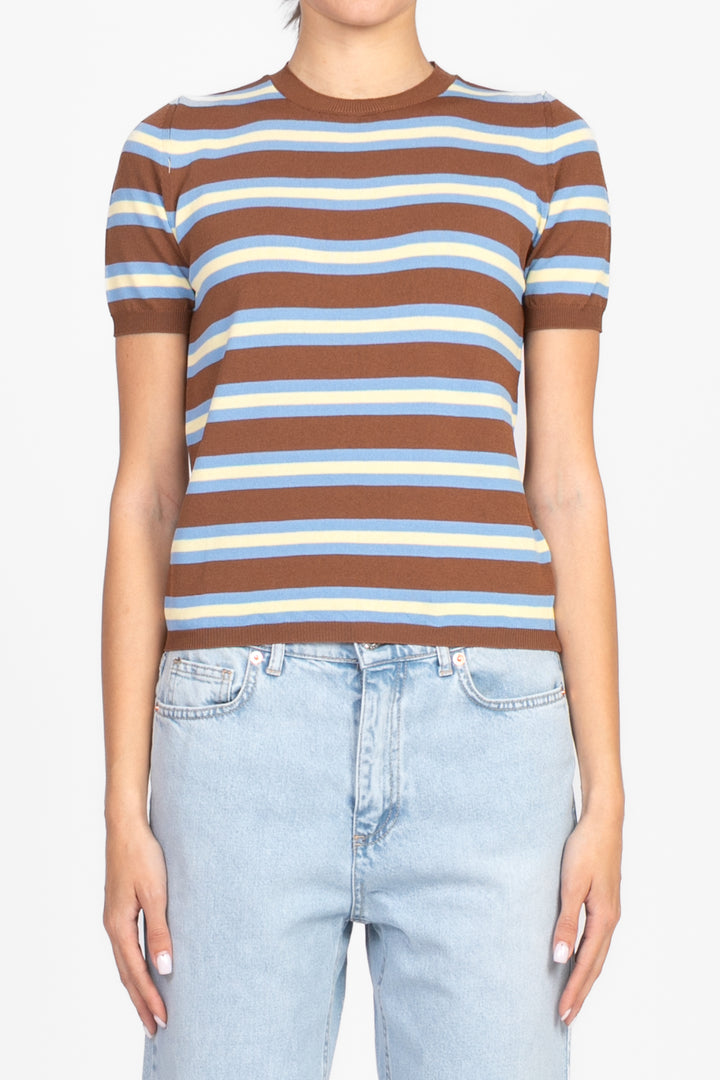 Vicolo - Maglia rigata mezza manica Art. 22111D
